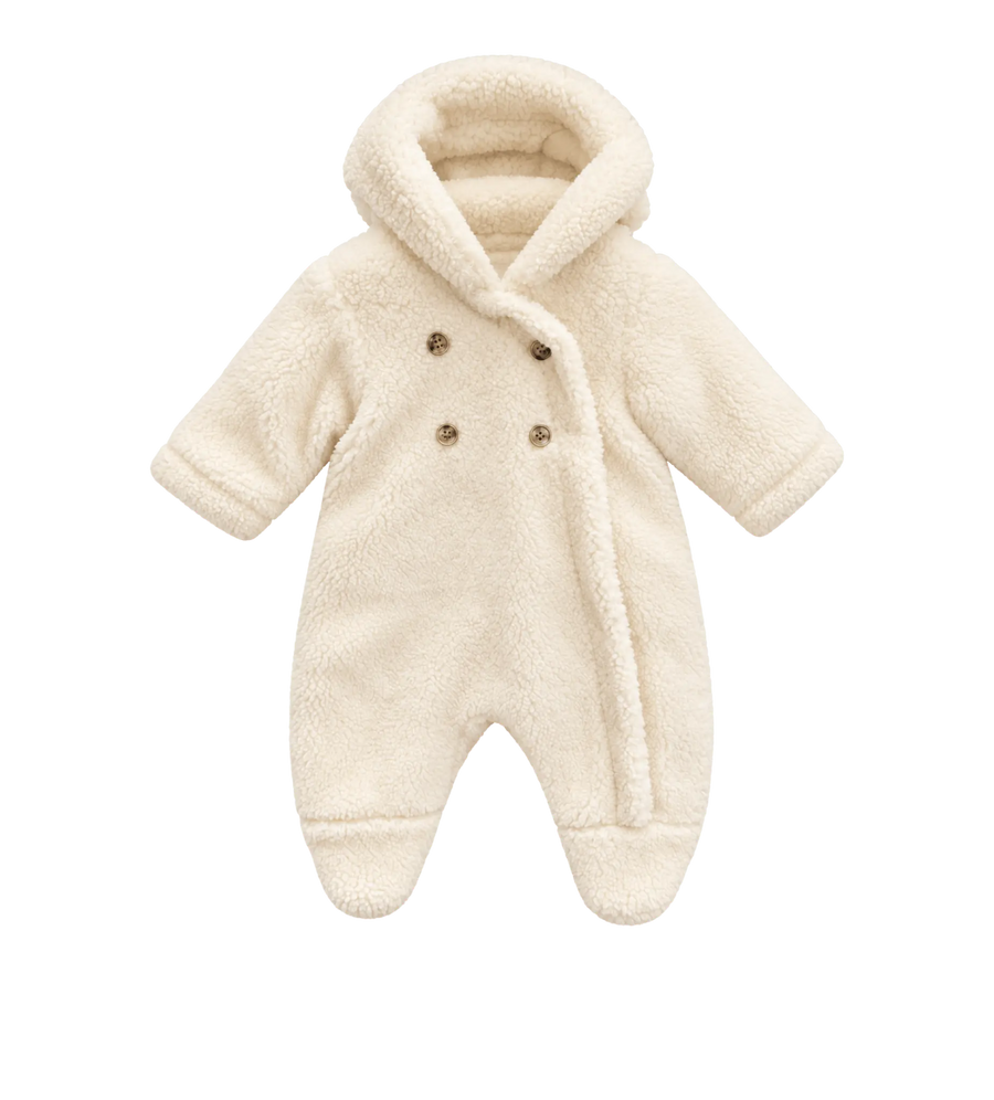 Baby Fleece-onesie in wit