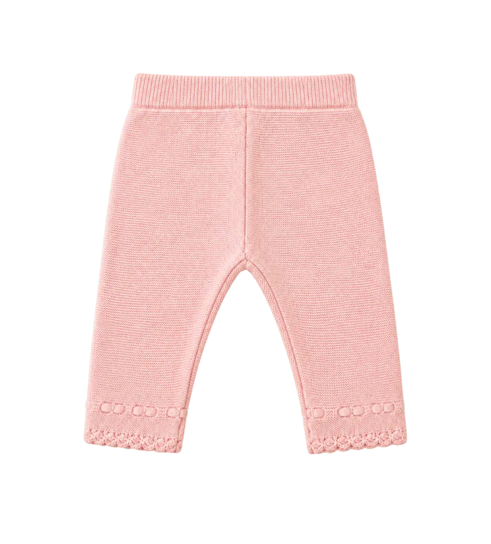 Baby knitted pants in pink