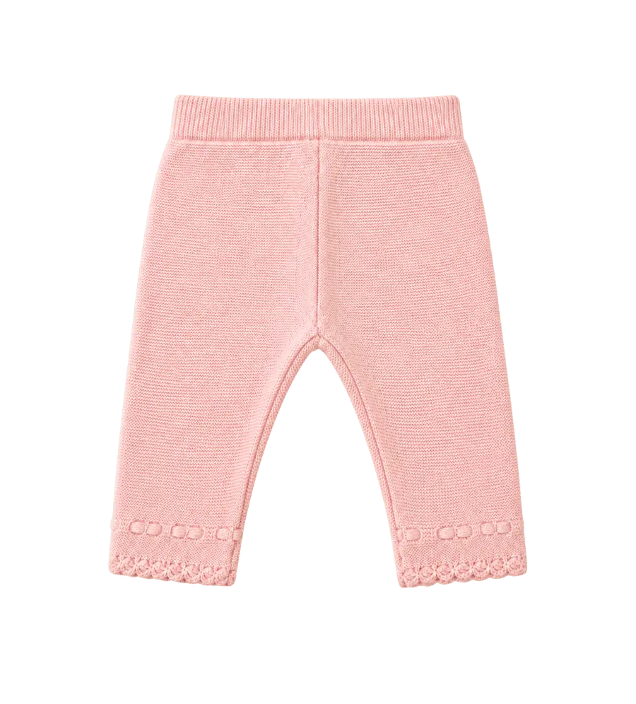 Baby knitted pants in pink