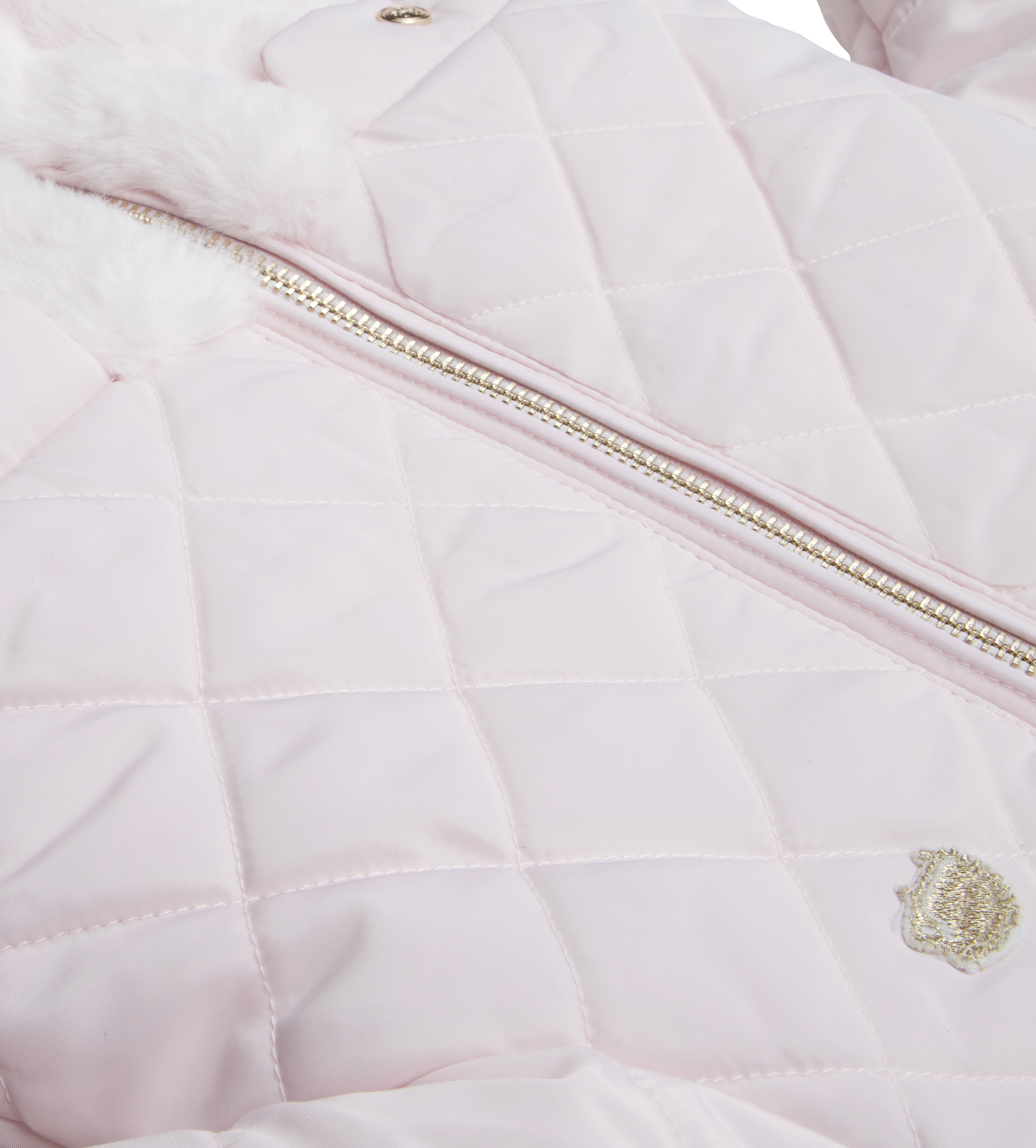 Tartine et Chocolat Hooded Reversible Puffer Jacket in Rose Pale (Baby)