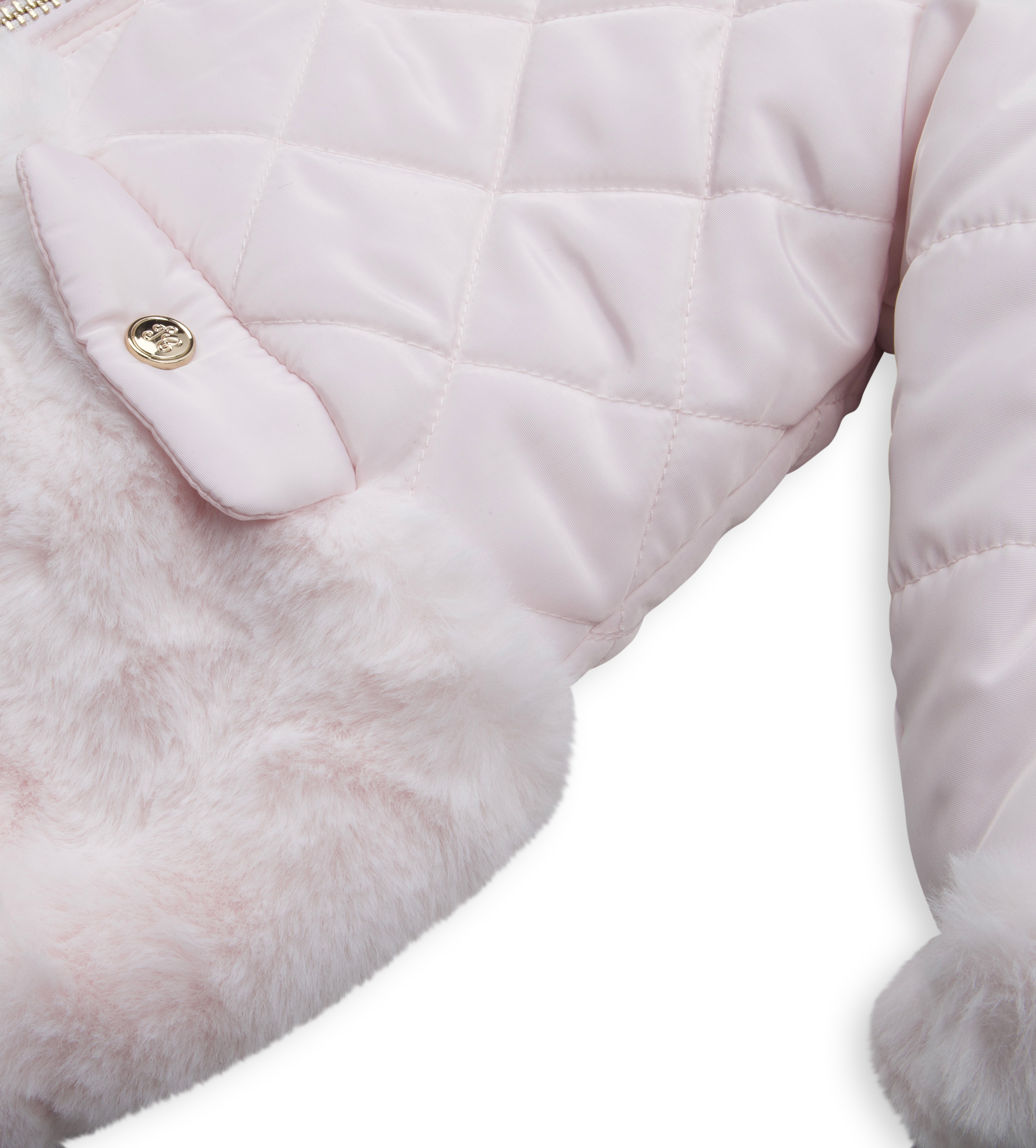 Tartine et Chocolat Hooded Reversible Puffer Jacket in Rose Pale (Baby)