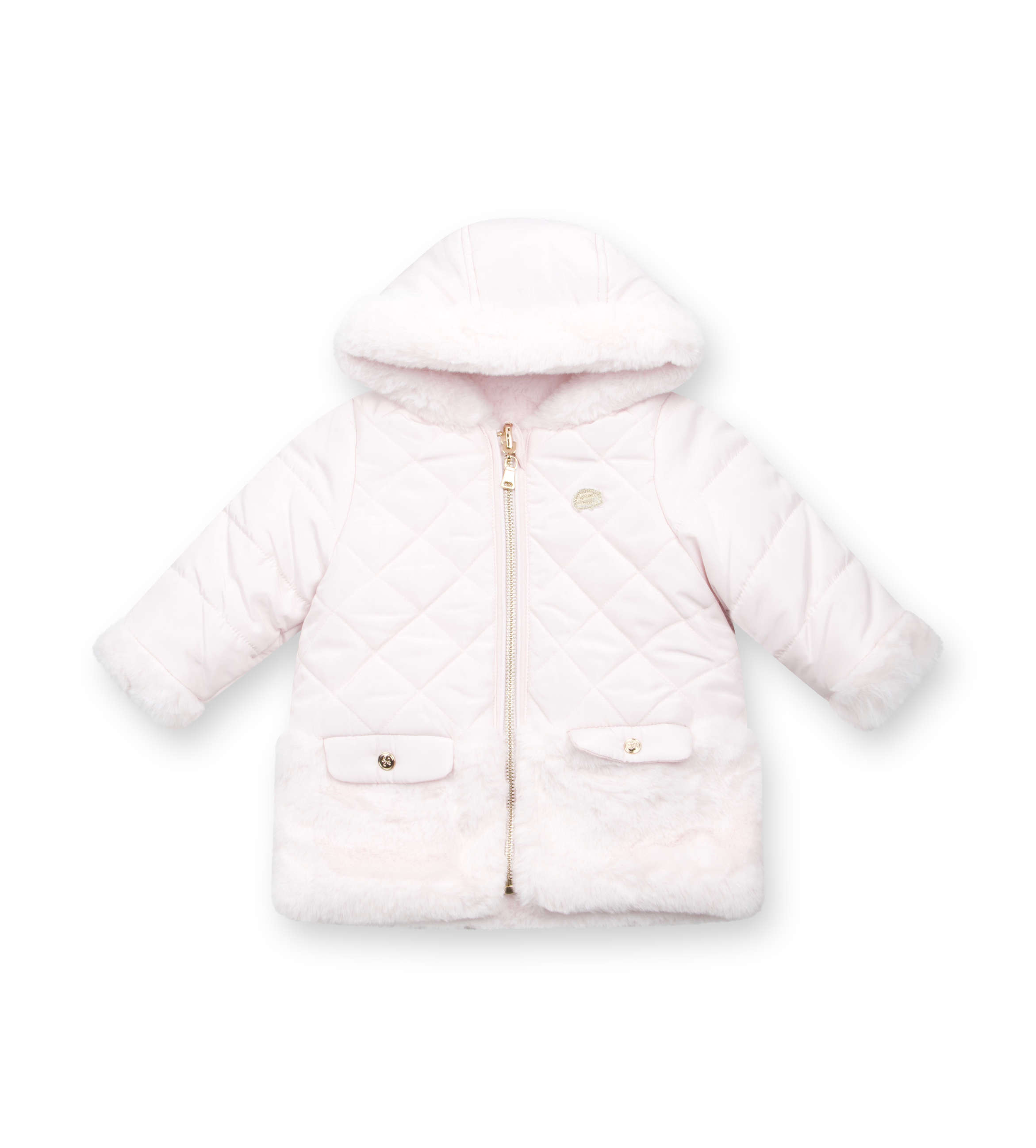 Tartine et Chocolat Hooded Reversible Puffer Jacket in Rose Pale (Baby)