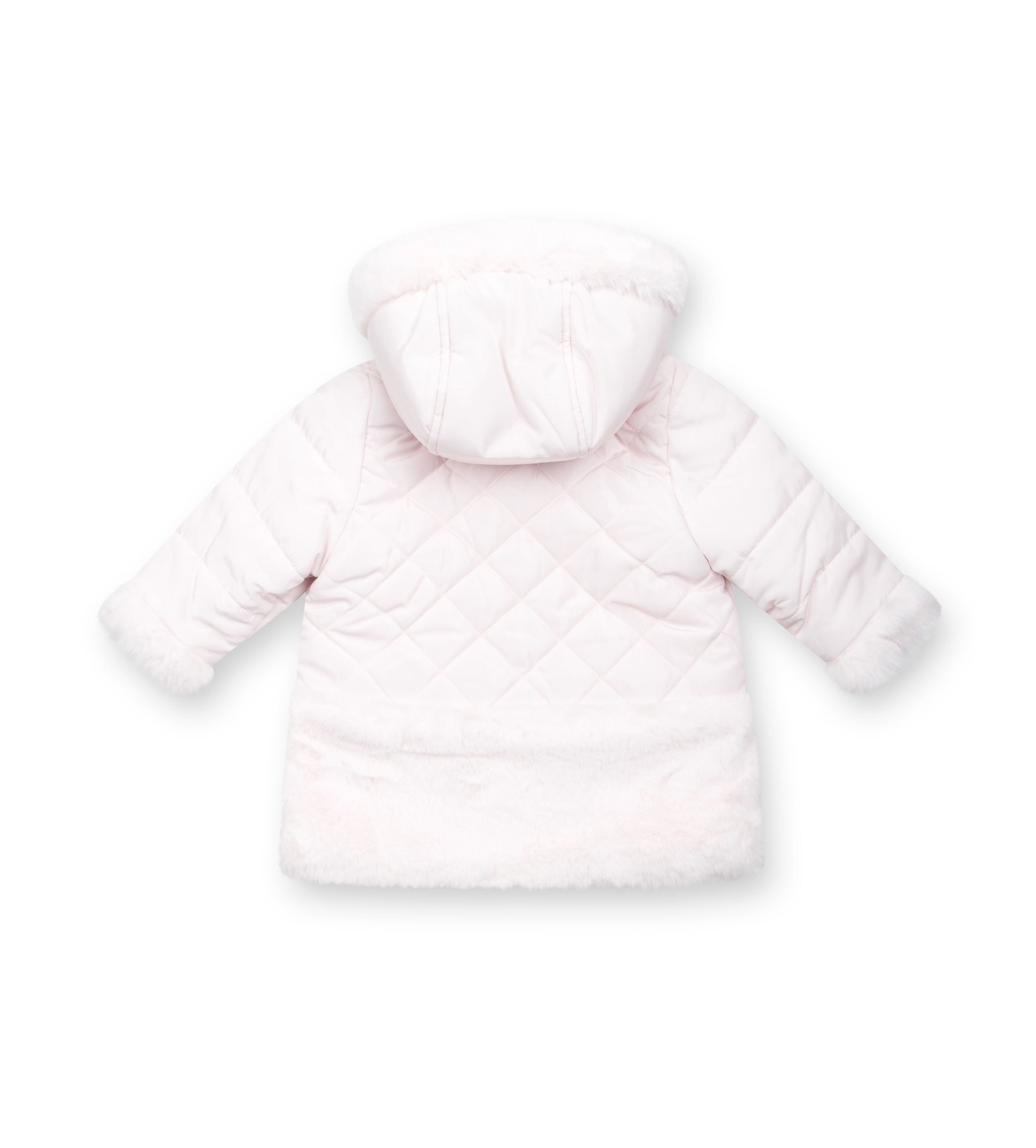 Tartine et Chocolat Hooded Reversible Puffer Jacket in Rose Pale (Baby)