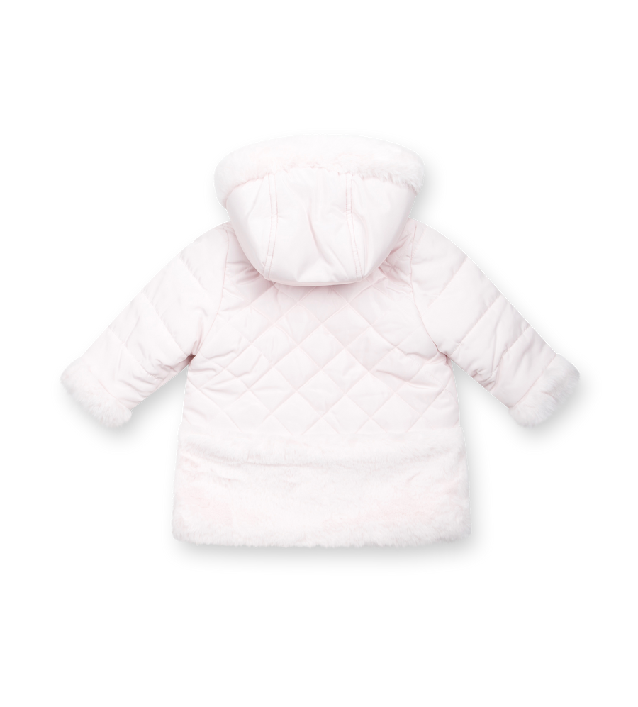 Tartine et Chocolat Hooded Reversible Puffer Jacket in Rose Pale (Baby)