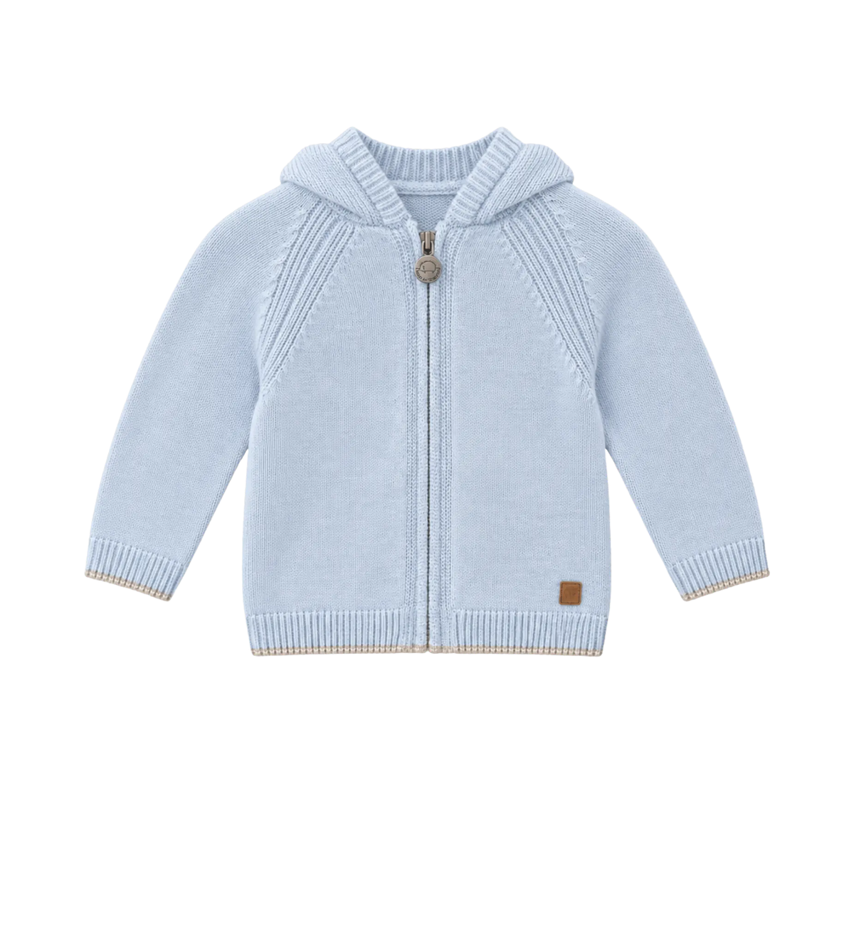 Baby knitted cardigan in baby blue