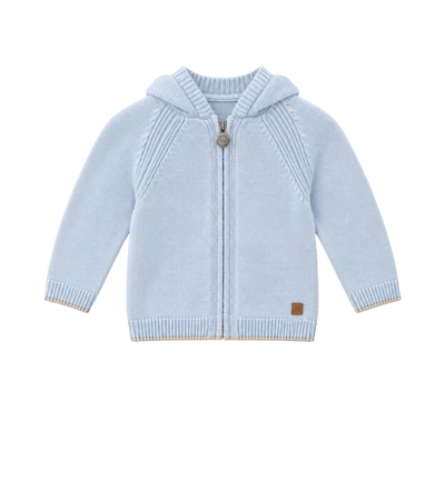 Baby knitted cardigan in baby blue