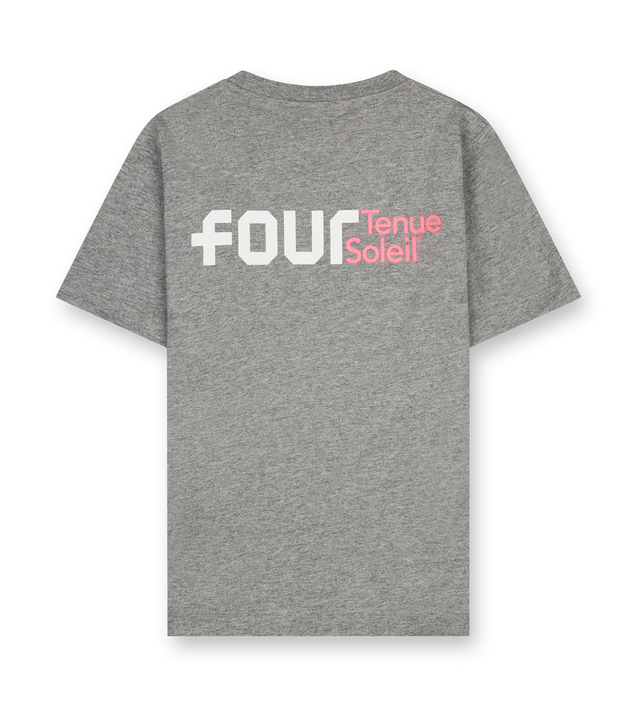 Tenue Soleil T-shirt Grey Melange/ Neon Pink