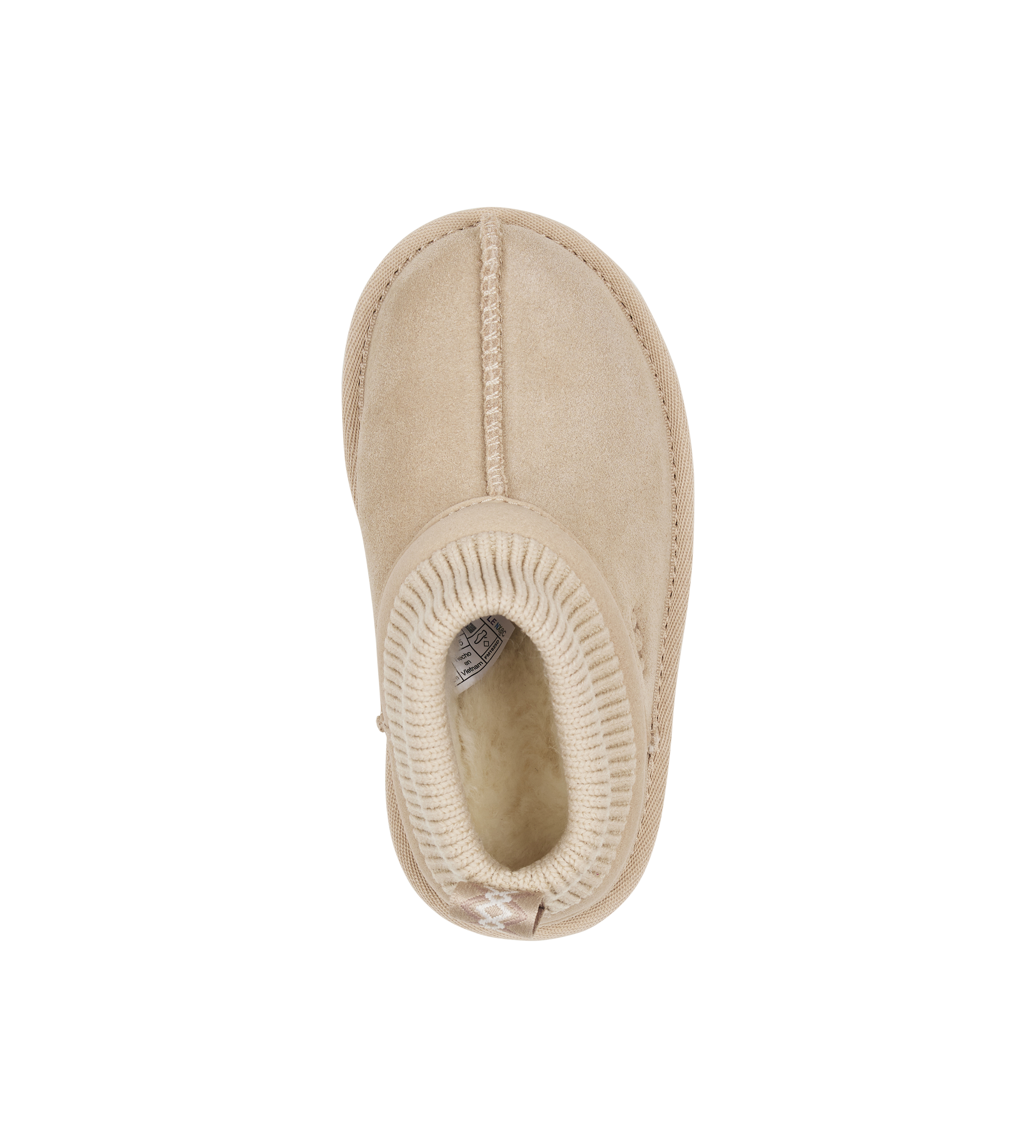 Beige slipper on a white background