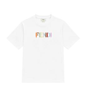 Baby Logo Embroidered Cotton T-Shirt White