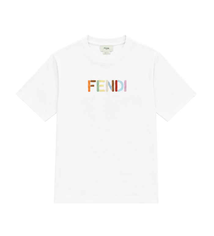 Baby Logo geborduurd katoenen T-shirt wit