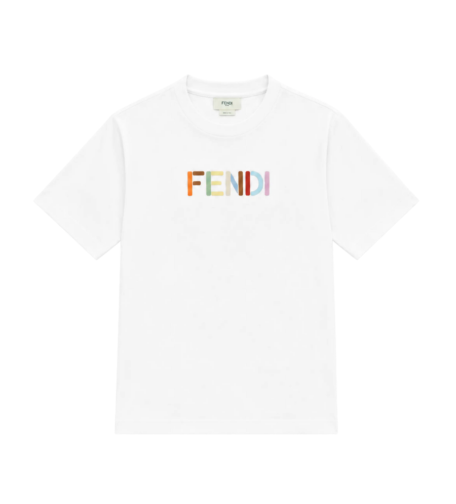 Baby Logo Embroidered Cotton T-Shirt White