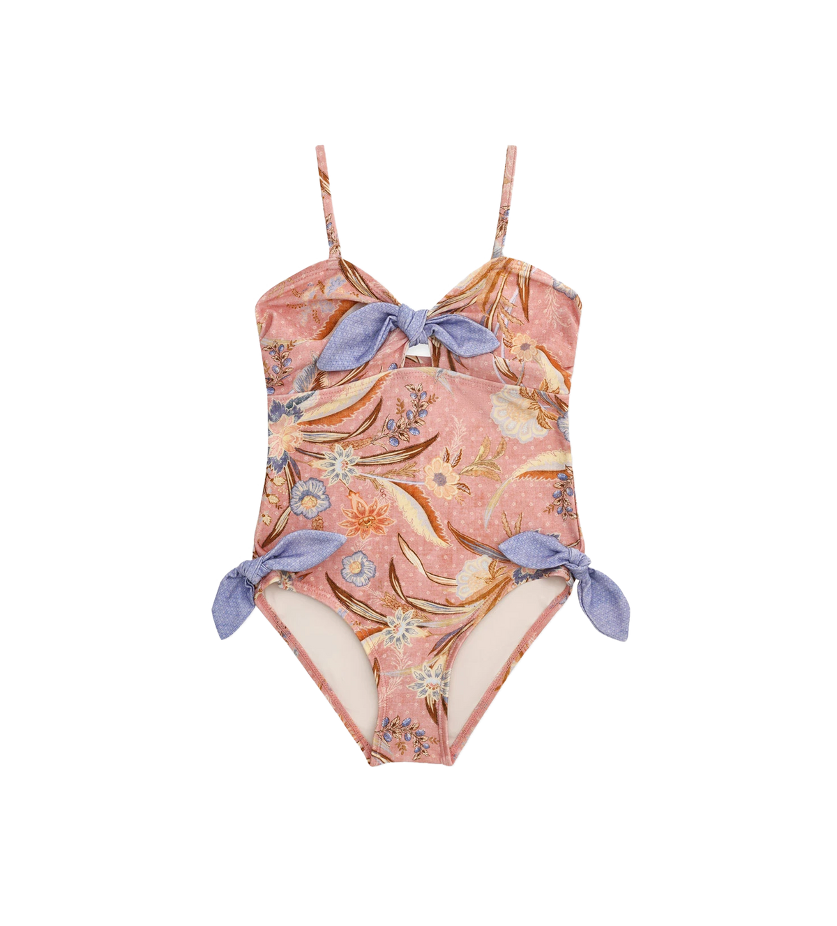 Kids Indra Tie Front One Piece Swimsuit Pink Floral