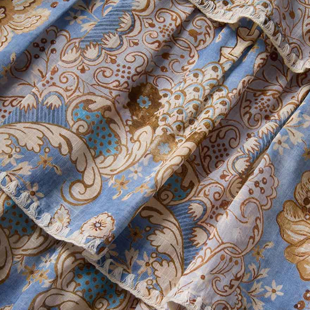 Zimmermann Daylight Denim Bandana Floral Tiered Dress in Blue (Kids)