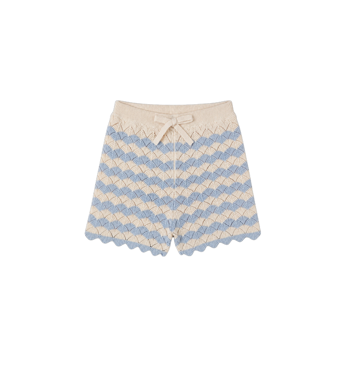 Kids Aster katoen- en linnenmix Shorts Blauw/Ecru