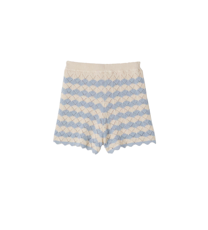 Kids Aster katoen- en linnenmix Shorts Blauw/Ecru