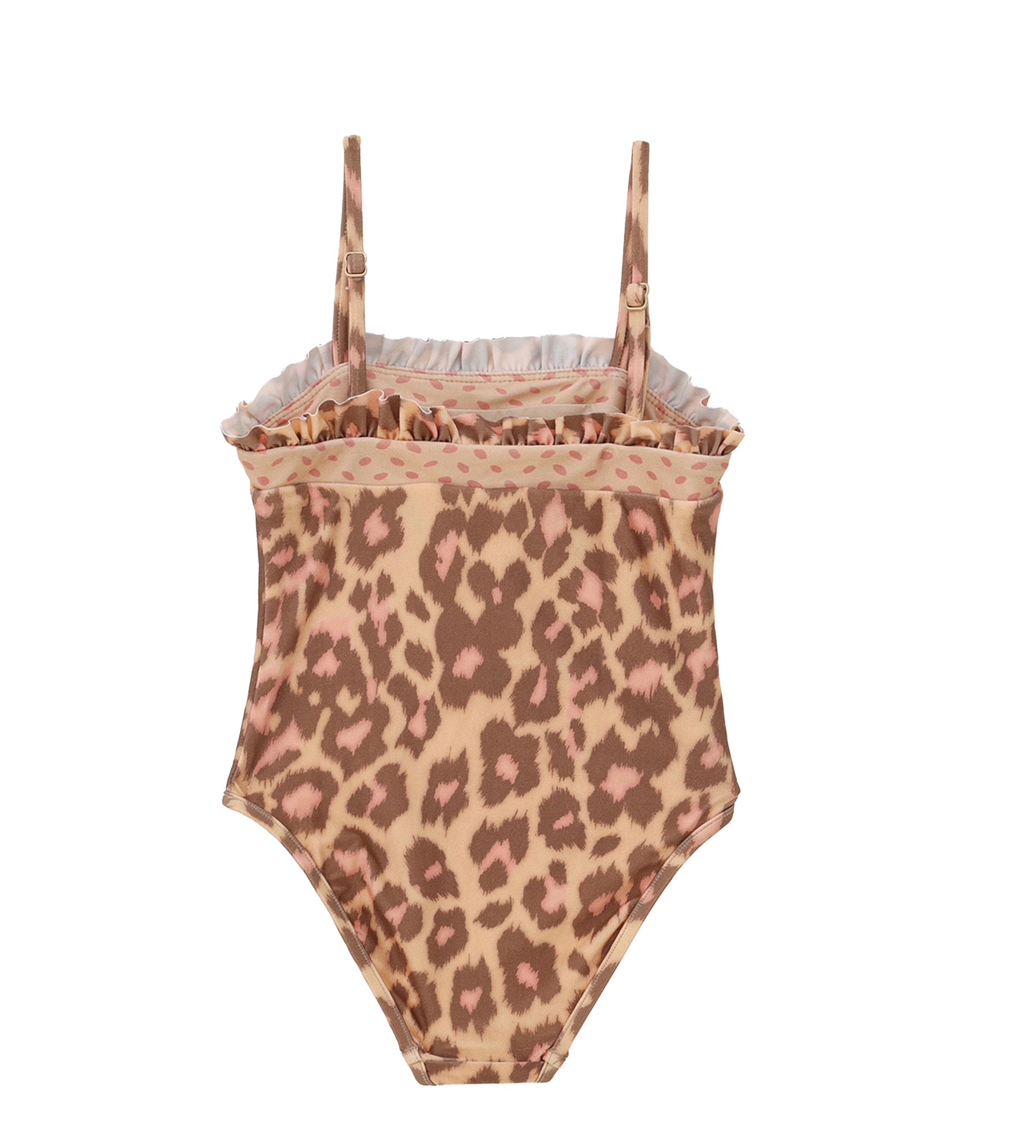 Zimmermann Patience Leopard Bandeau One-Piece Swimsuit in Tan Leopard (Kids)