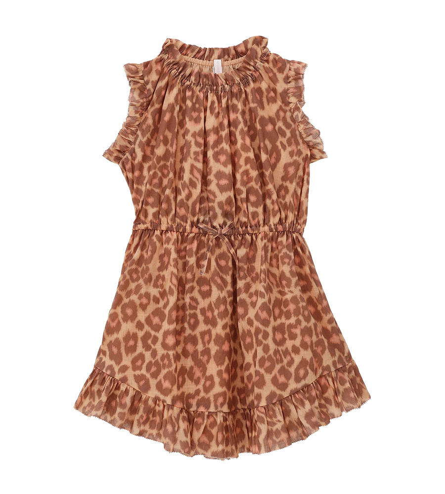 Zimmermann Patience Leopard Print Flip Dress in Tan (Kids)