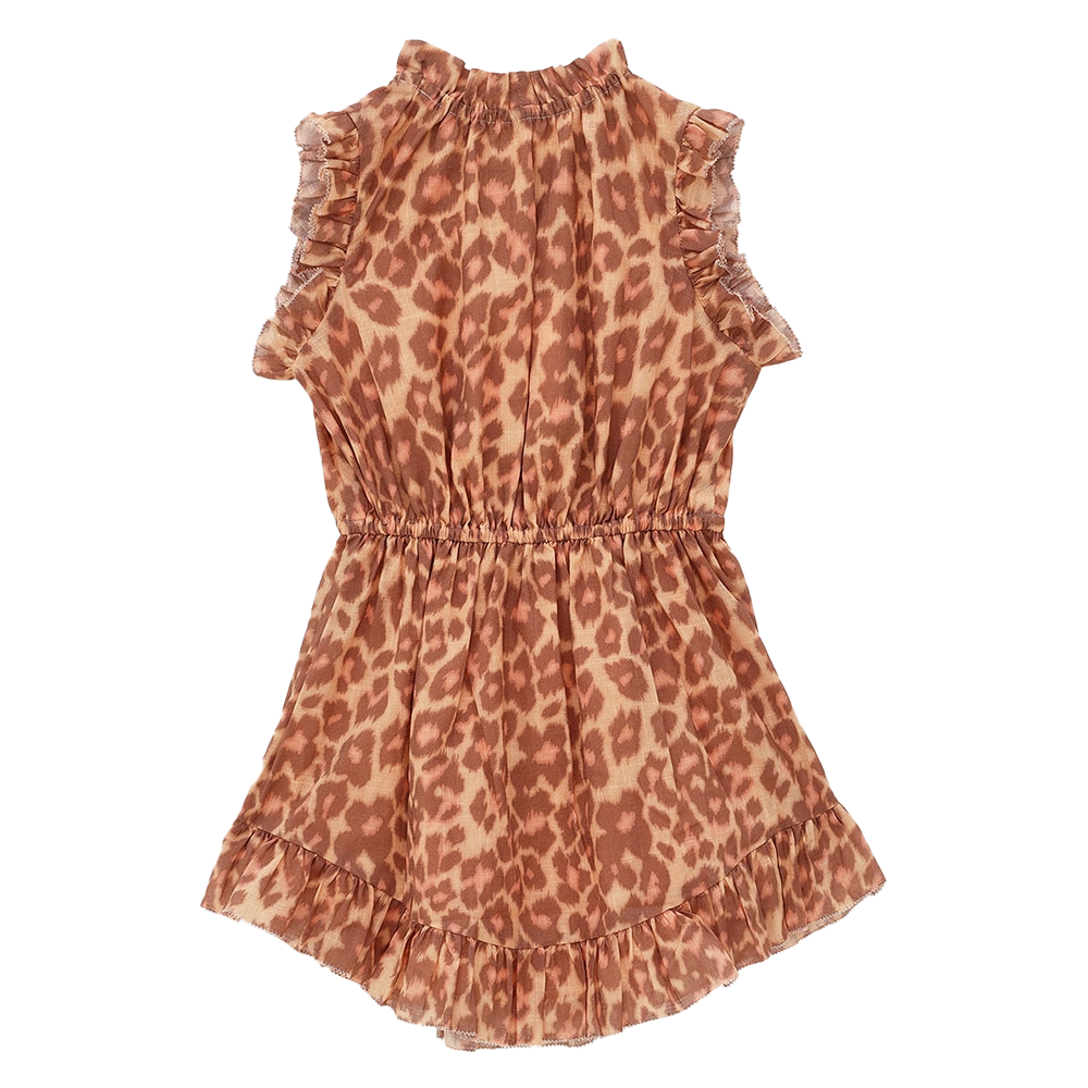 Zimmermann Patience Leopard Print Flip Dress in Tan (Kids)