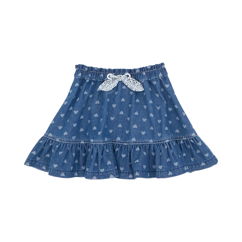 Zimmermann Awaken Jacquard Denim Skirt in Blue (Kids)