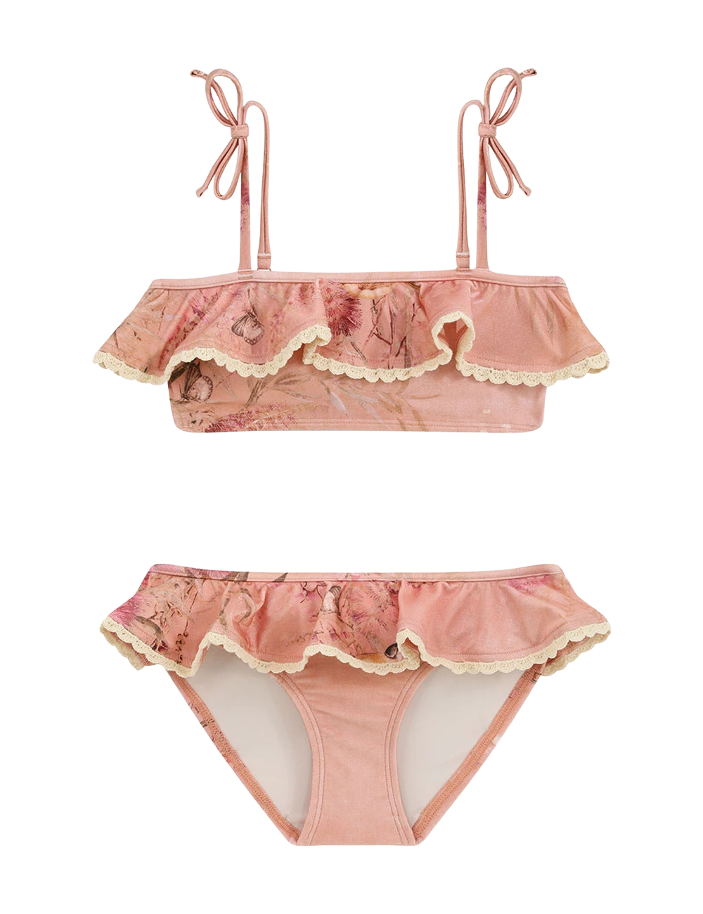 Zimmermann Cascadian Trim Bikini in Pink Botanical Floral (Kids)