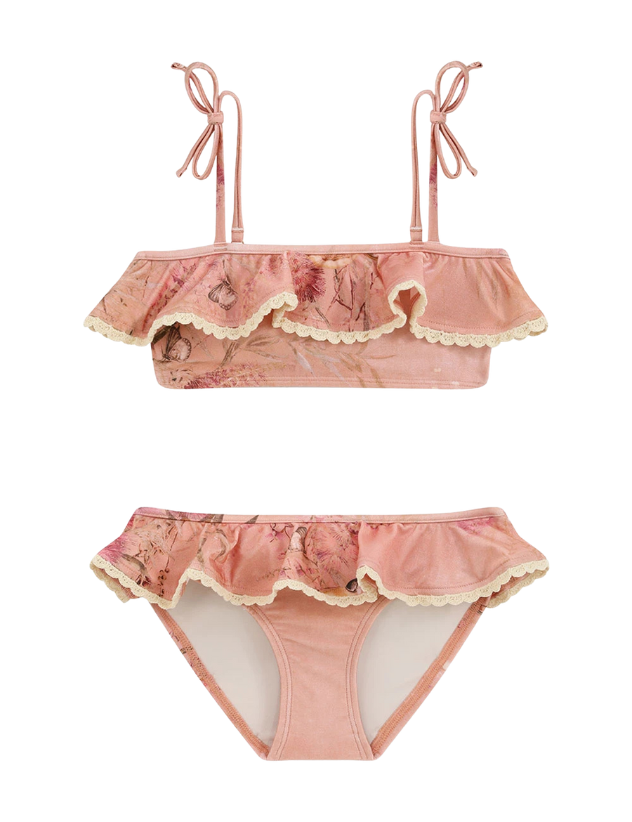Zimmermann Cascadian Trim Bikini in Pink Botanical Floral (Kids)