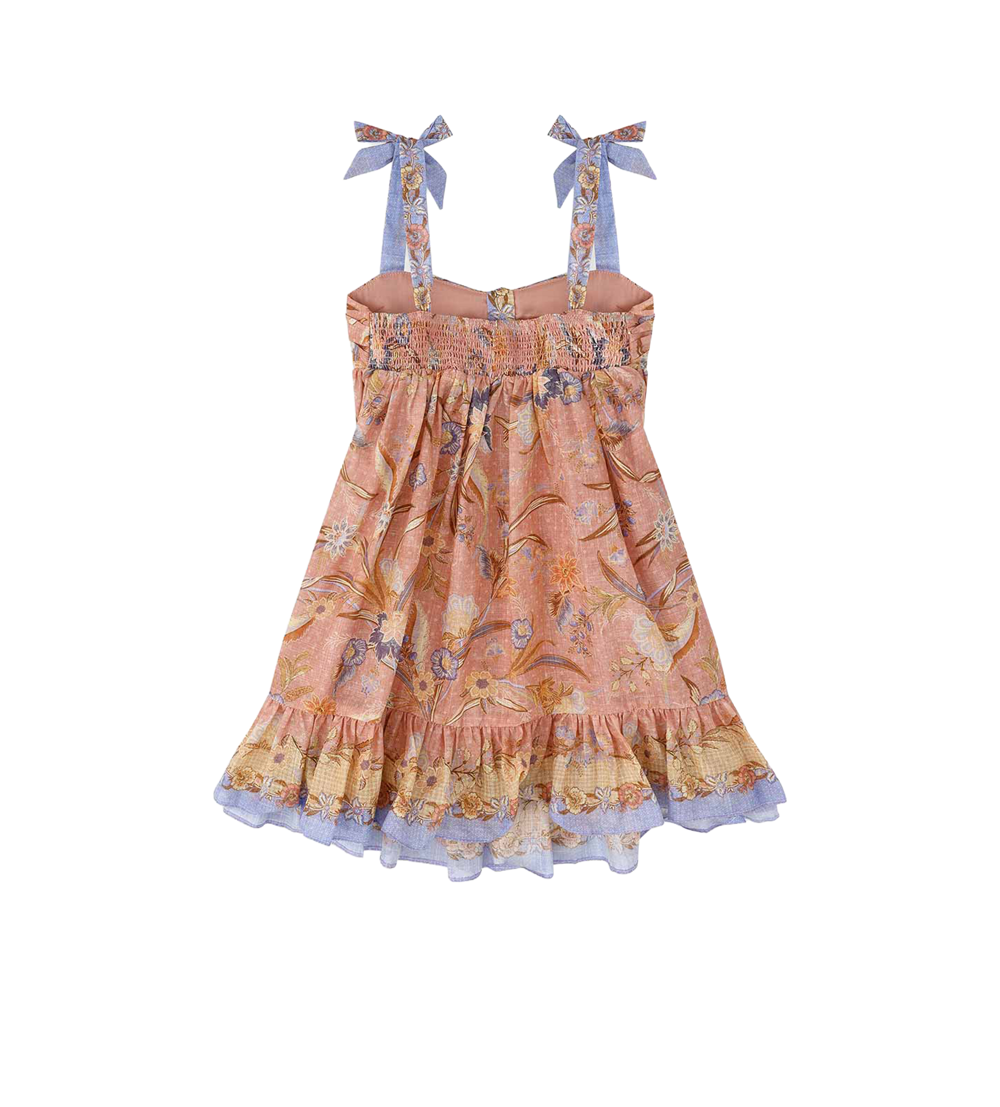 Kids Tie Front Dress Pink Floral