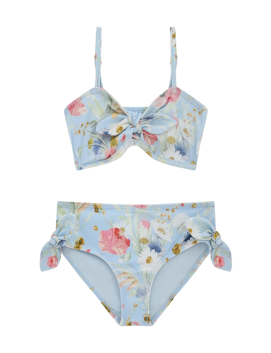 Zimmermann Lucky Tie Bikini in Blue Bouquet Floral (Kids)