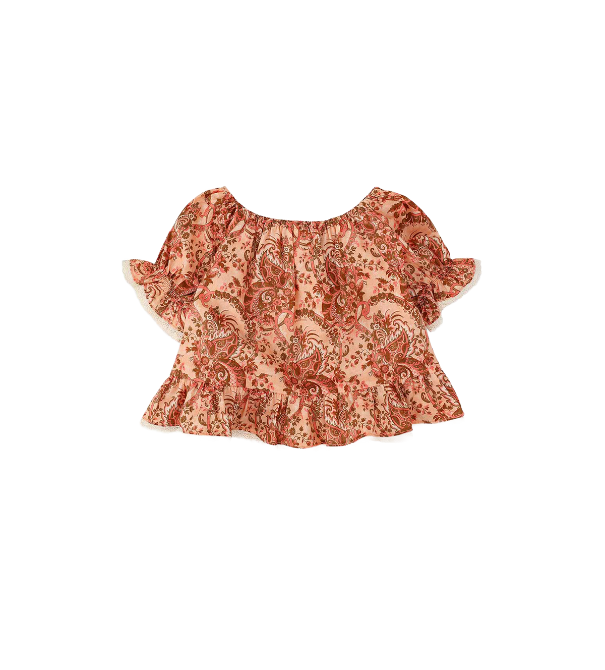 Kids Aster Frill Sleeve Top Pink Floral