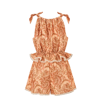 Kids Playsuit met asterprint en bloemenprint