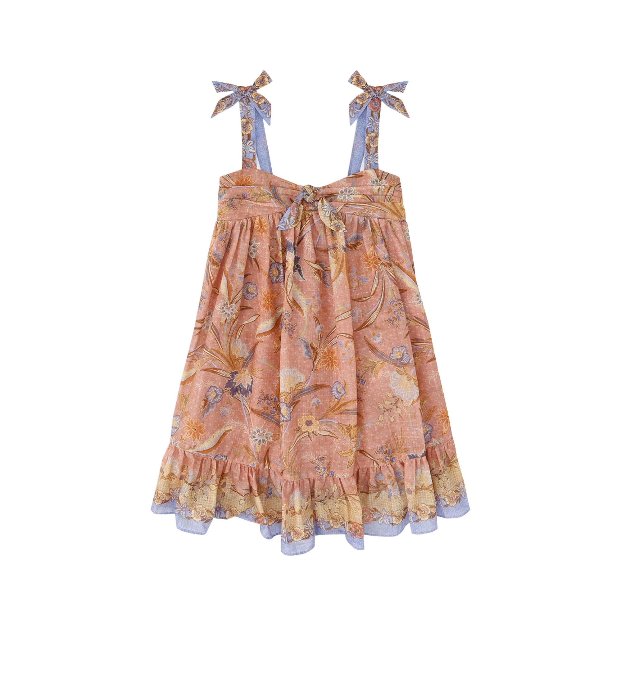 Kids Tie Front Dress Pink Floral