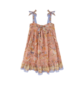 Kids Tie Front Dress Pink Floral