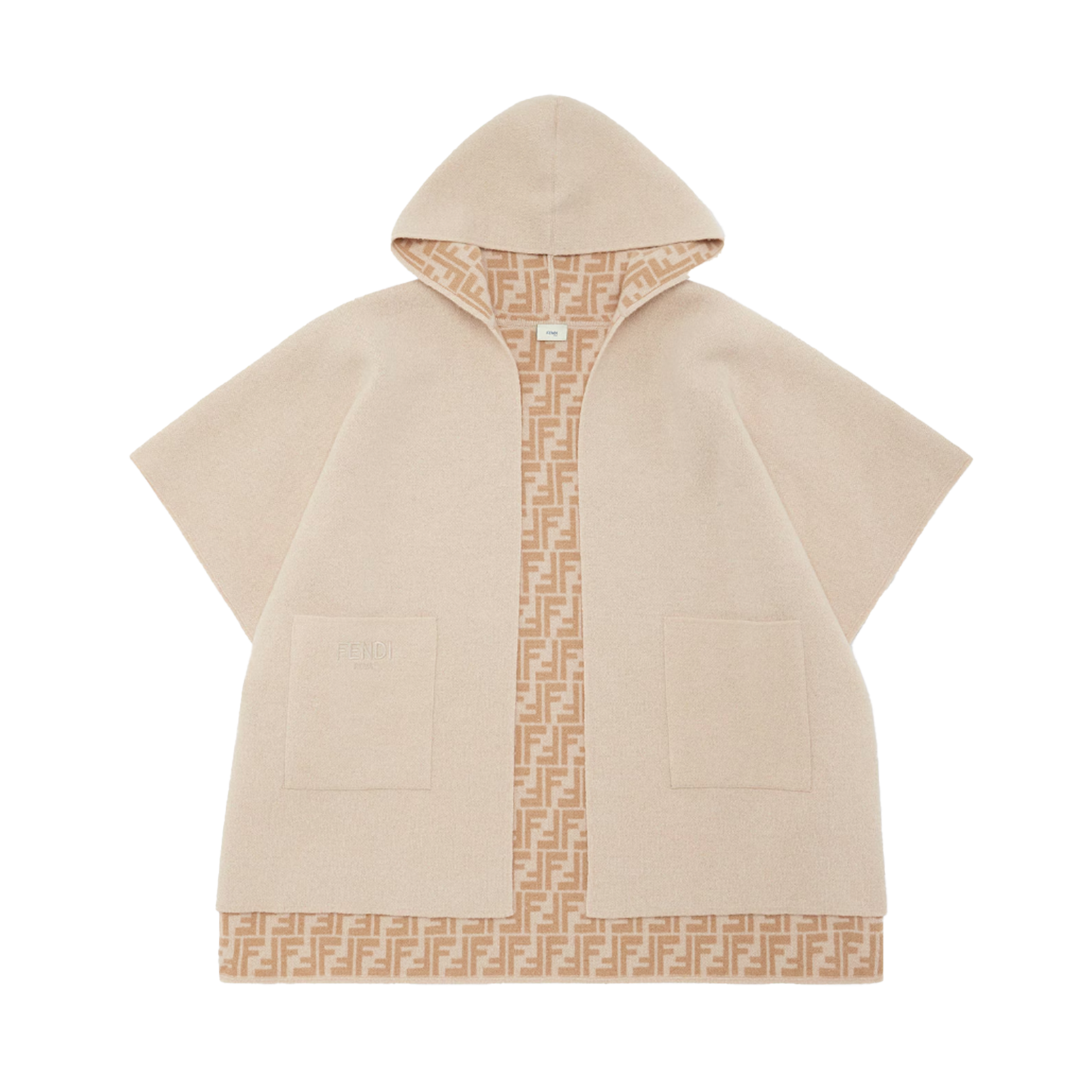 Fendi Reversible Jersey Junior Cape in Beige (Kids)