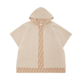 Kids Omkeerbare Jersey Junior Cape in Beige