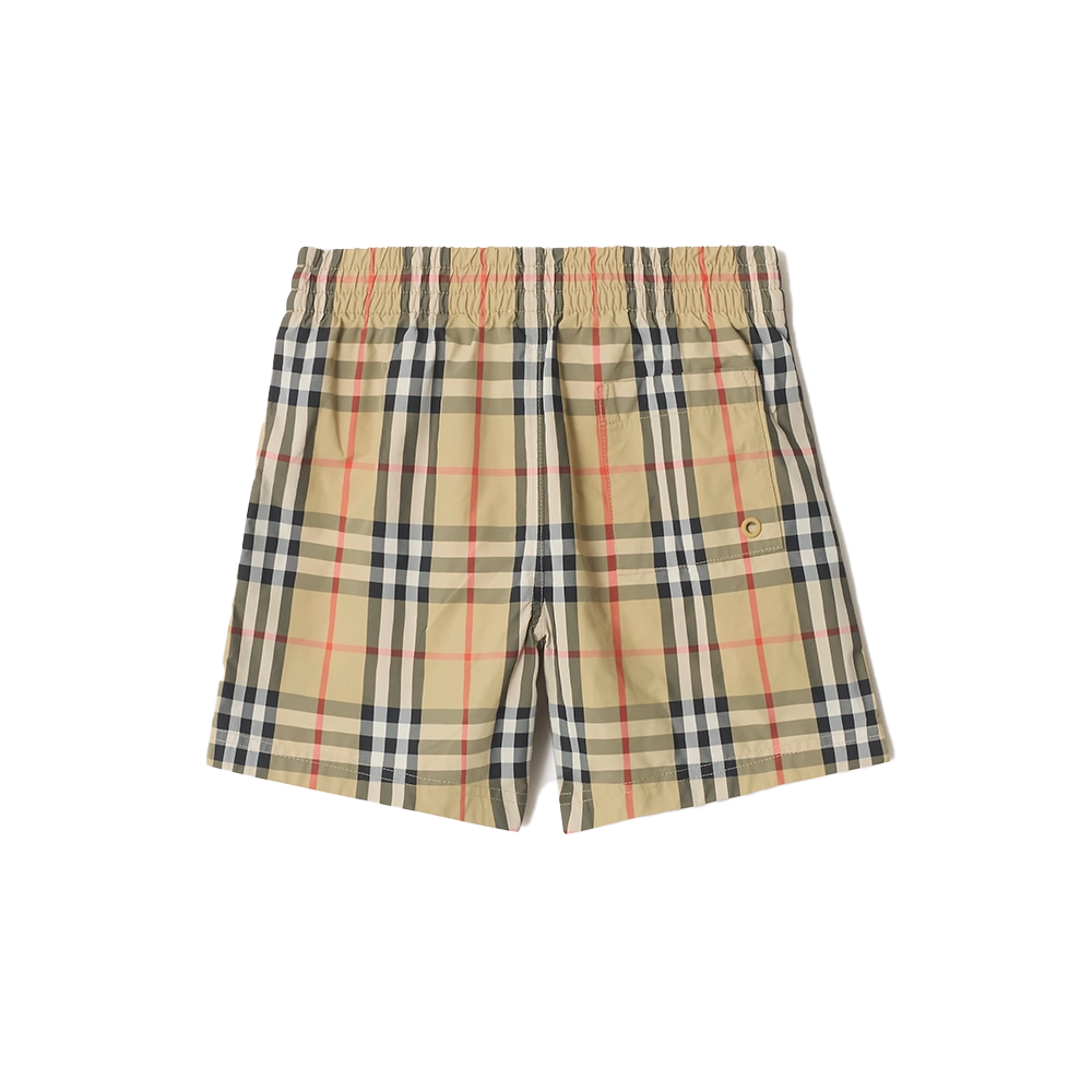 Burberry Check Swim Shorts in Sand Beige (Kids)