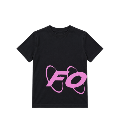 Big Circles  T-shirt Zwart/ Roze
