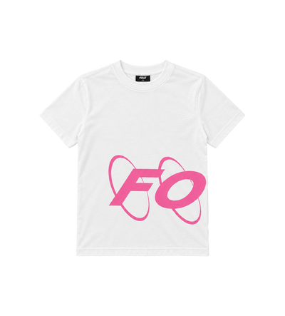 Big Circles  T-shirt Wit/Roze