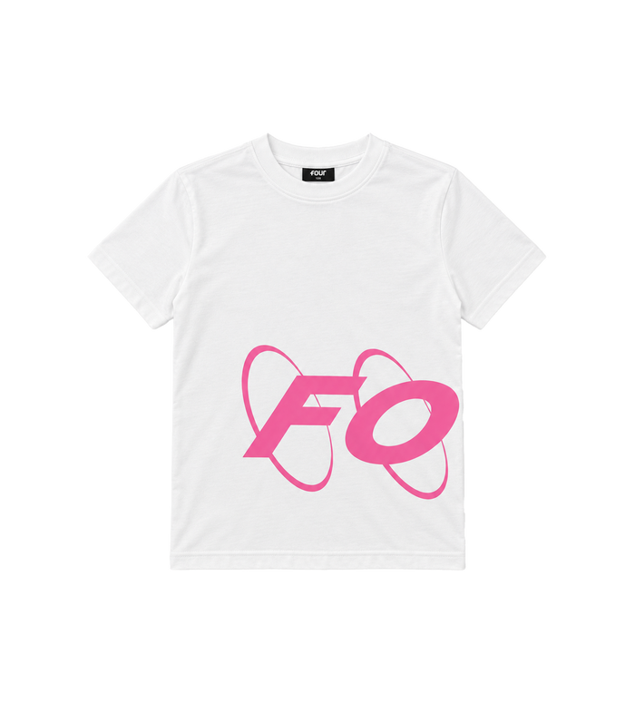 Big Circles  T-shirt Wit/Roze