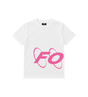Big Circles  T-shirt Wit/Roze