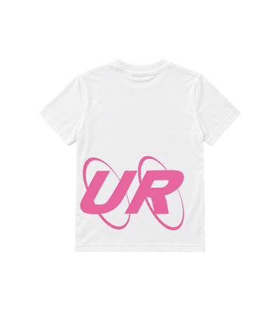 Big Circles  T-shirt Wit/Roze