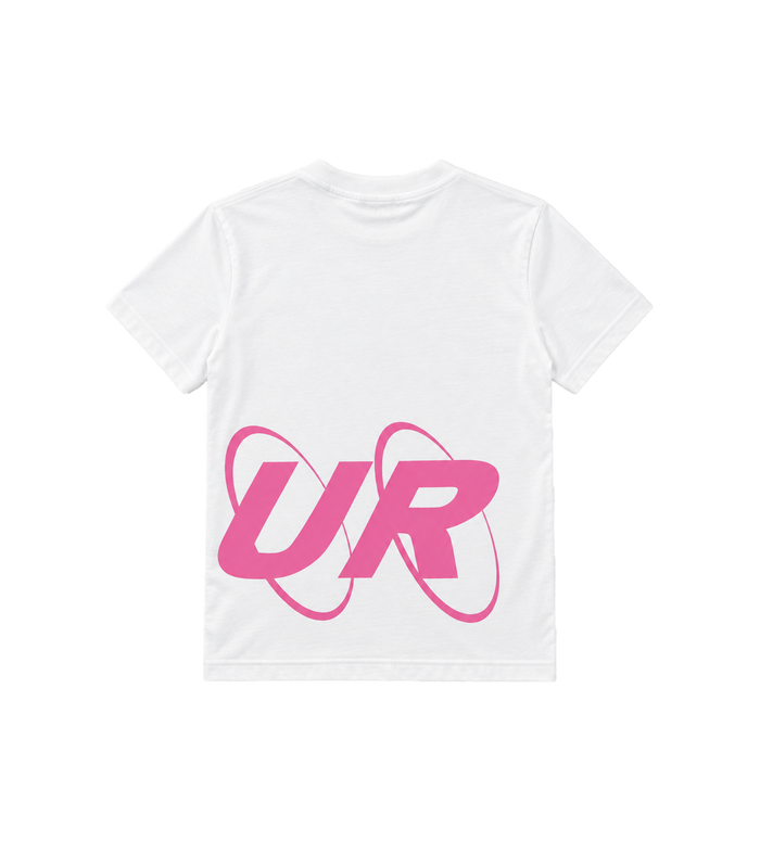 Big Circles  T-shirt Wit/Roze