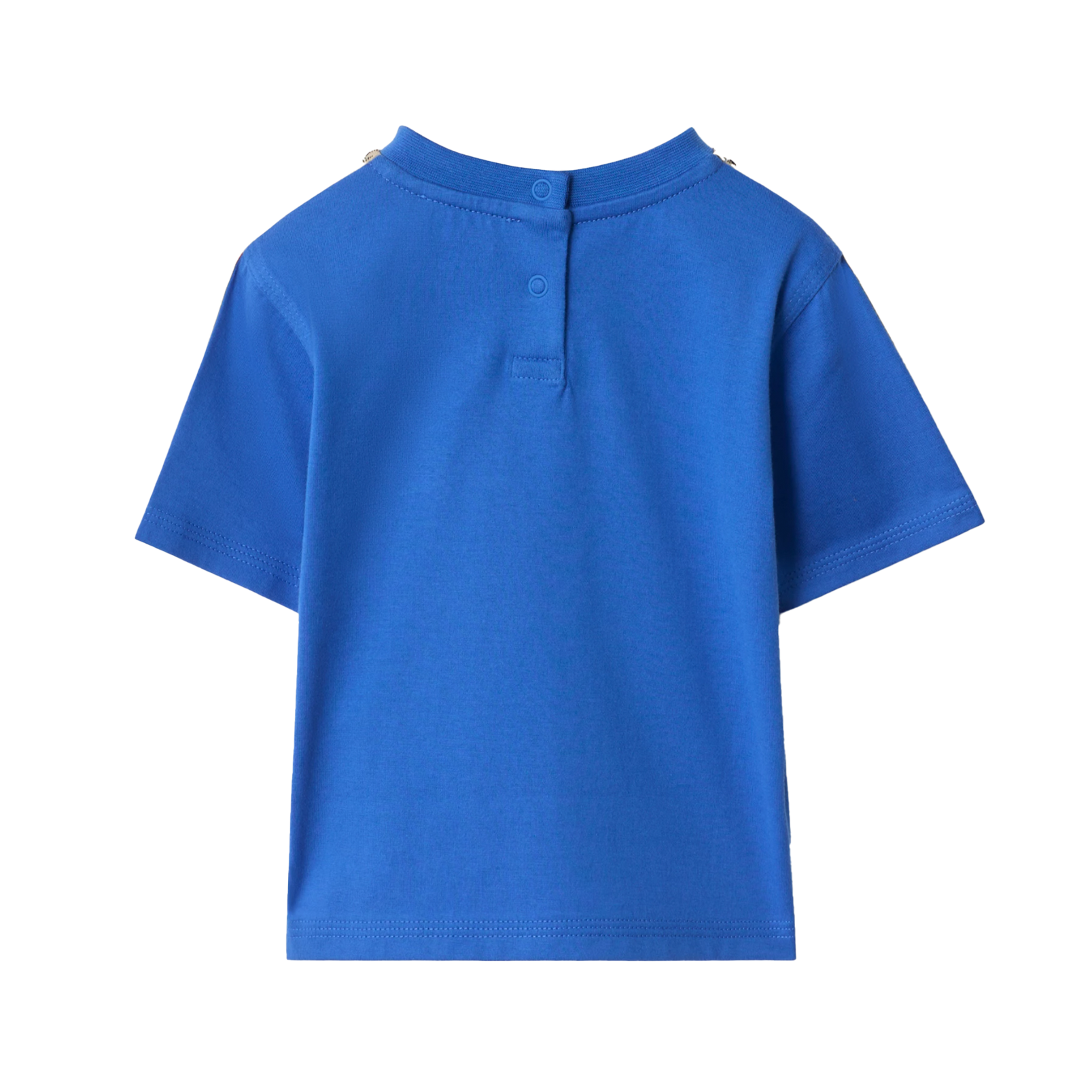 Burberry Check Trim Cotton T-Shirt in Hyacinth Blue (Baby)