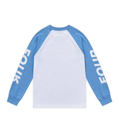 Reconstructed Raglan Longsleeve Blauw/Wit