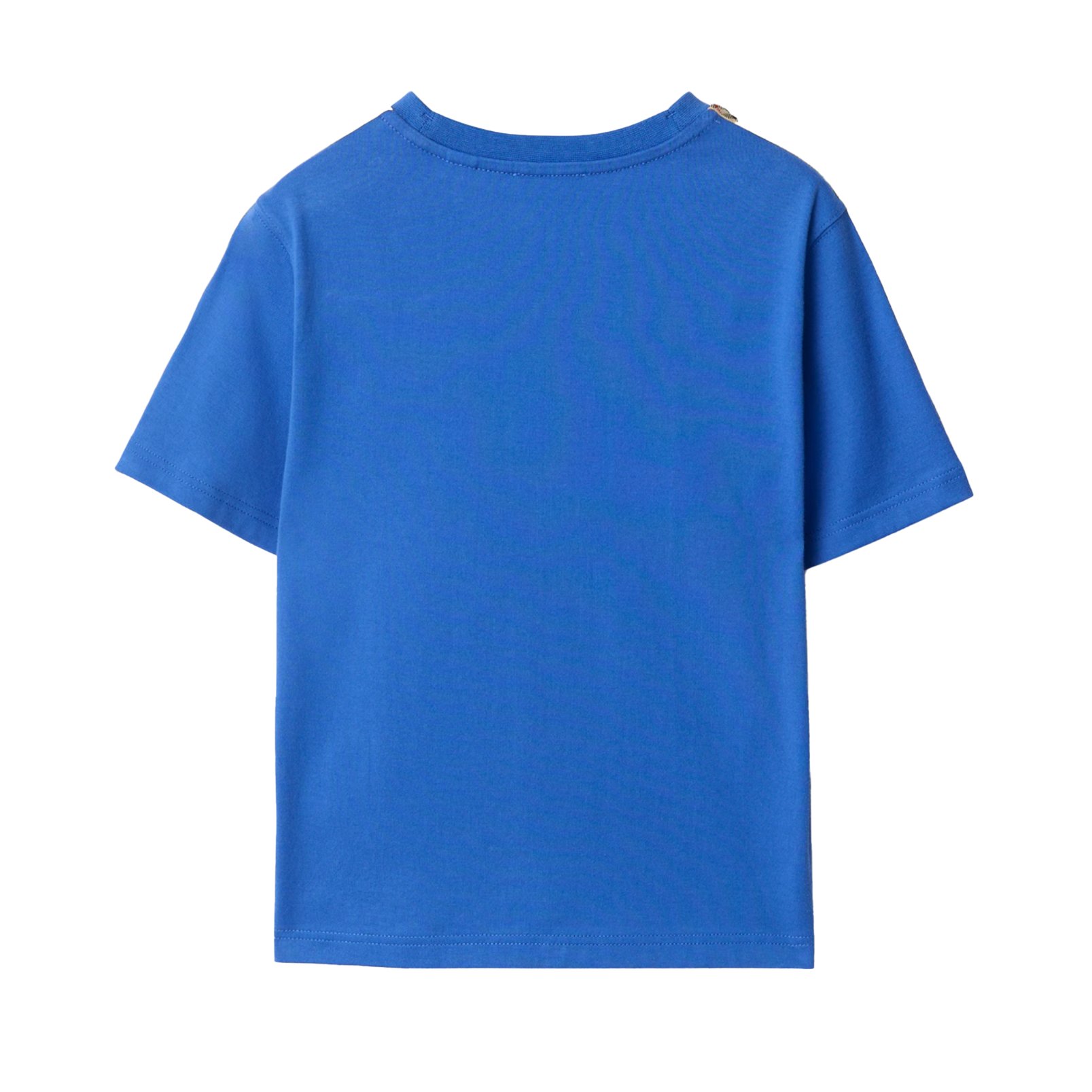 Burberry Check Trim Cotton T-Shirt in Hyacinth Blue (Kids)