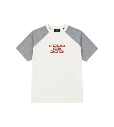 Bold Raglan T-shirt Cannoli Crème/Grijs Melange