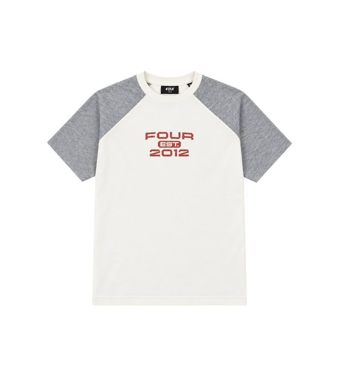 Bold Raglan T-shirt Cannoli Crème/Grijs Melange