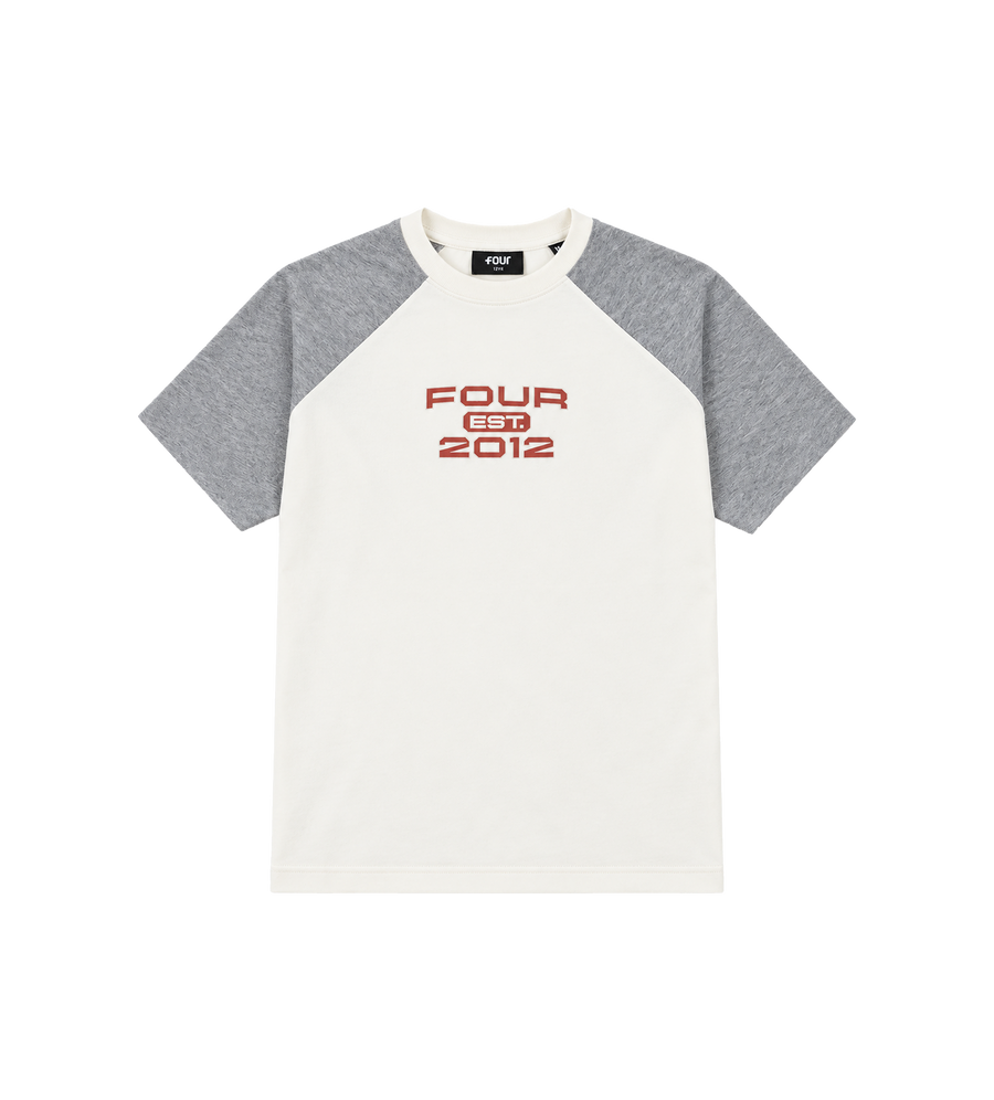 Bold Raglan T-shirt Cannoli Crème/Grijs Melange