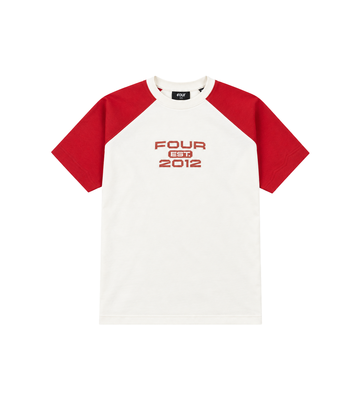 Bold Raglan T-shirt Cannoli Crème/ Savy Red