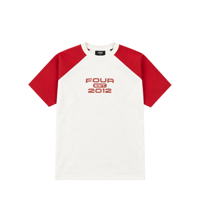 Bold Raglan T-shirt Cannoli Crème/ Savy Red