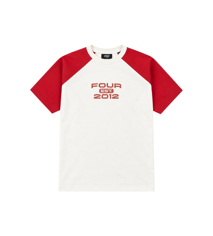 Bold Raglan T-shirt Cannoli Crème/ Savy Red