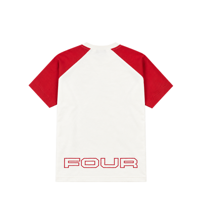 Bold Raglan T-shirt Cannoli Crème/ Savy Red